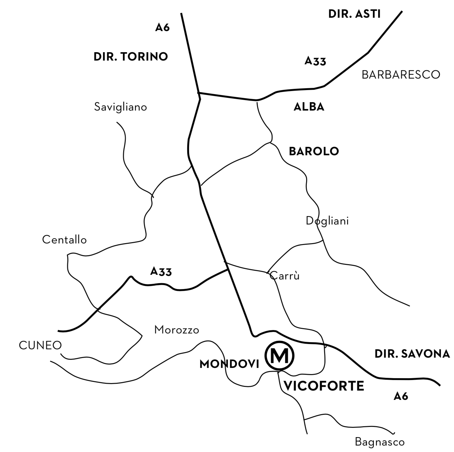 Mappa per raggiungere Vicoforte